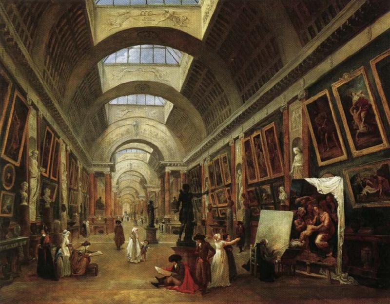 ROBERT, Hubert View of the  Grande Galerie France oil painting art